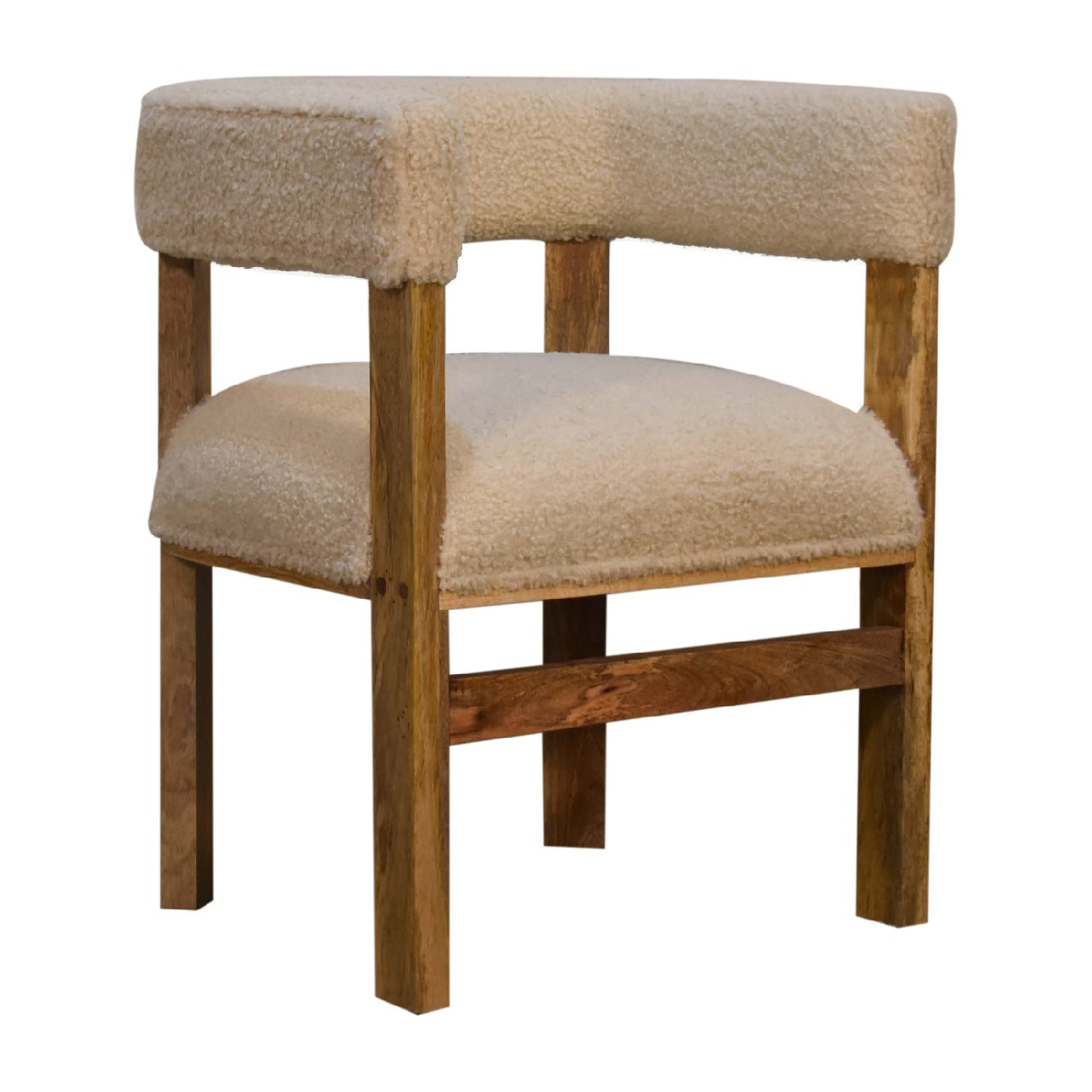 Cote Furniture | Boucle Solid Wood Chair - Cream  Sofas & Seating, Accent Chairs & Armchairs IN3299