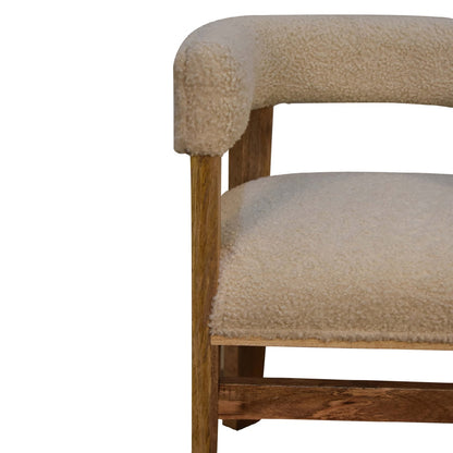 Cote Furniture | Boucle Solid Wood Chair - Cream  Sofas & Seating, Accent Chairs & Armchairs IN3299