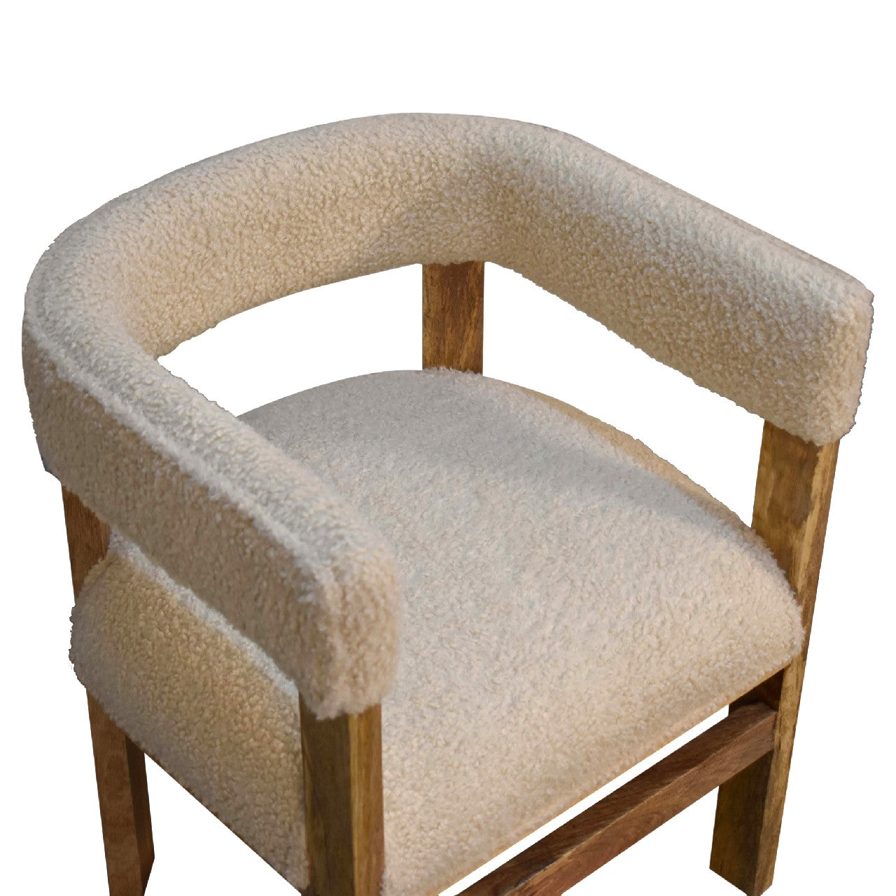 Cote Furniture | Boucle Solid Wood Chair - Cream  Sofas & Seating, Accent Chairs & Armchairs IN3299