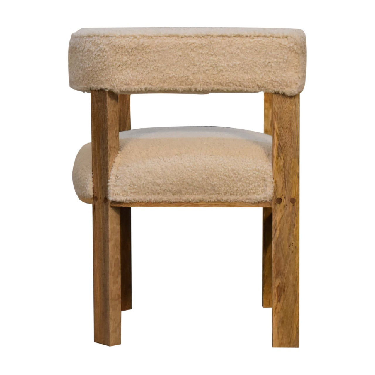 Cote Furniture | Boucle Solid Wood Chair - Cream  Sofas & Seating, Accent Chairs & Armchairs IN3299