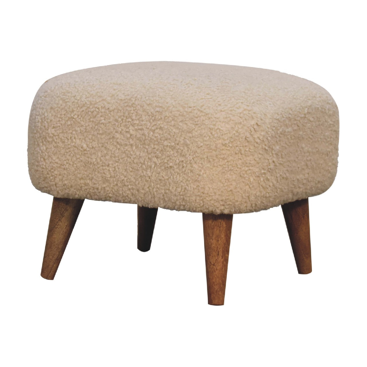 Cote Furniture | Boucle Square Footstool - Cream  Footstools IN3306