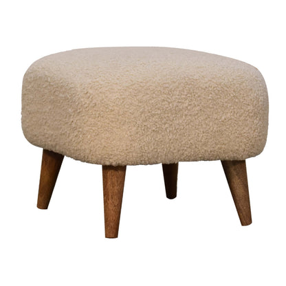 Cote Furniture | Boucle Square Footstool - Cream  Footstools IN3306