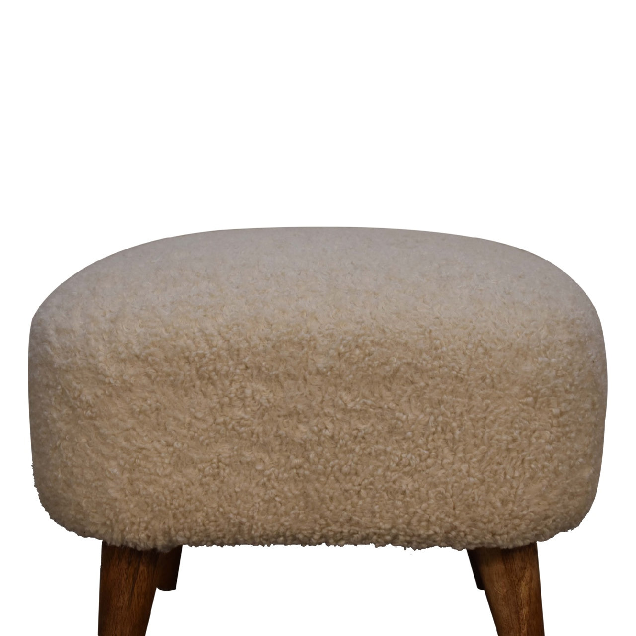 Cote Furniture | Boucle Square Footstool - Cream  Footstools IN3306