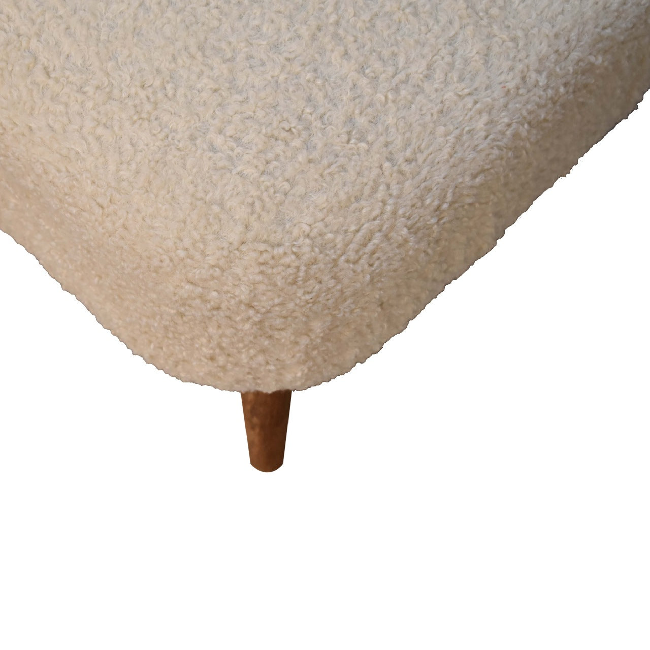 Cote Furniture | Boucle Square Footstool - Cream  Footstools IN3306