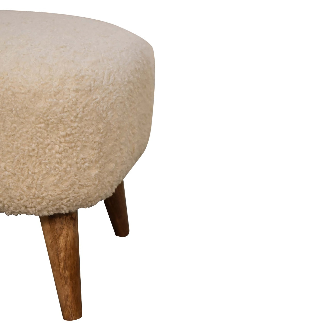 Cote Furniture | Boucle Square Footstool - Cream  Footstools IN3306