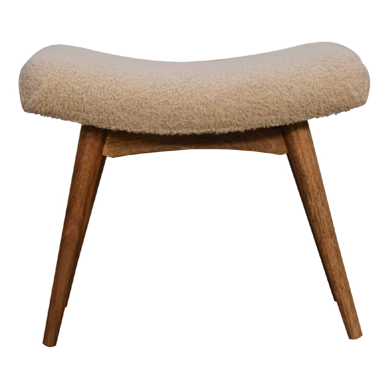 Cote Furniture | Boucle Curved Bench - Cream Hallway Seating & Storage, Accent Chairs & Armchairs IN3307