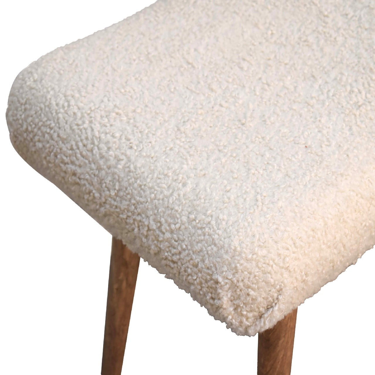 Cote Furniture | Boucle Curved Bench - Cream Hallway Seating & Storage, Accent Chairs & Armchairs IN3307