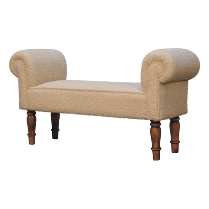 Cote Furniture | Boucle Bench - Cream  Hallway Seating & Storage, Accent Chairs & Armchairs IN3308