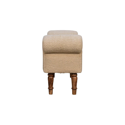 Cote Furniture | Boucle Bench - Cream  Hallway Seating & Storage, Accent Chairs & Armchairs IN3308