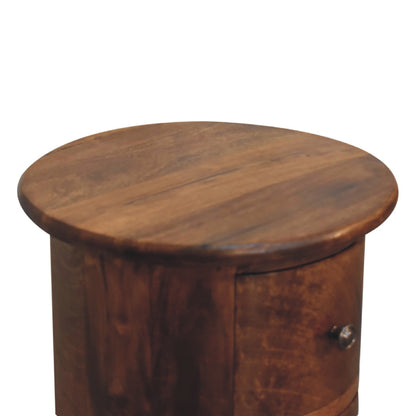 Cote Furniture | Small Drum Chest of Drawers - Chestnut  Compact, Chest of Drawers, Bedside Tables IN3310