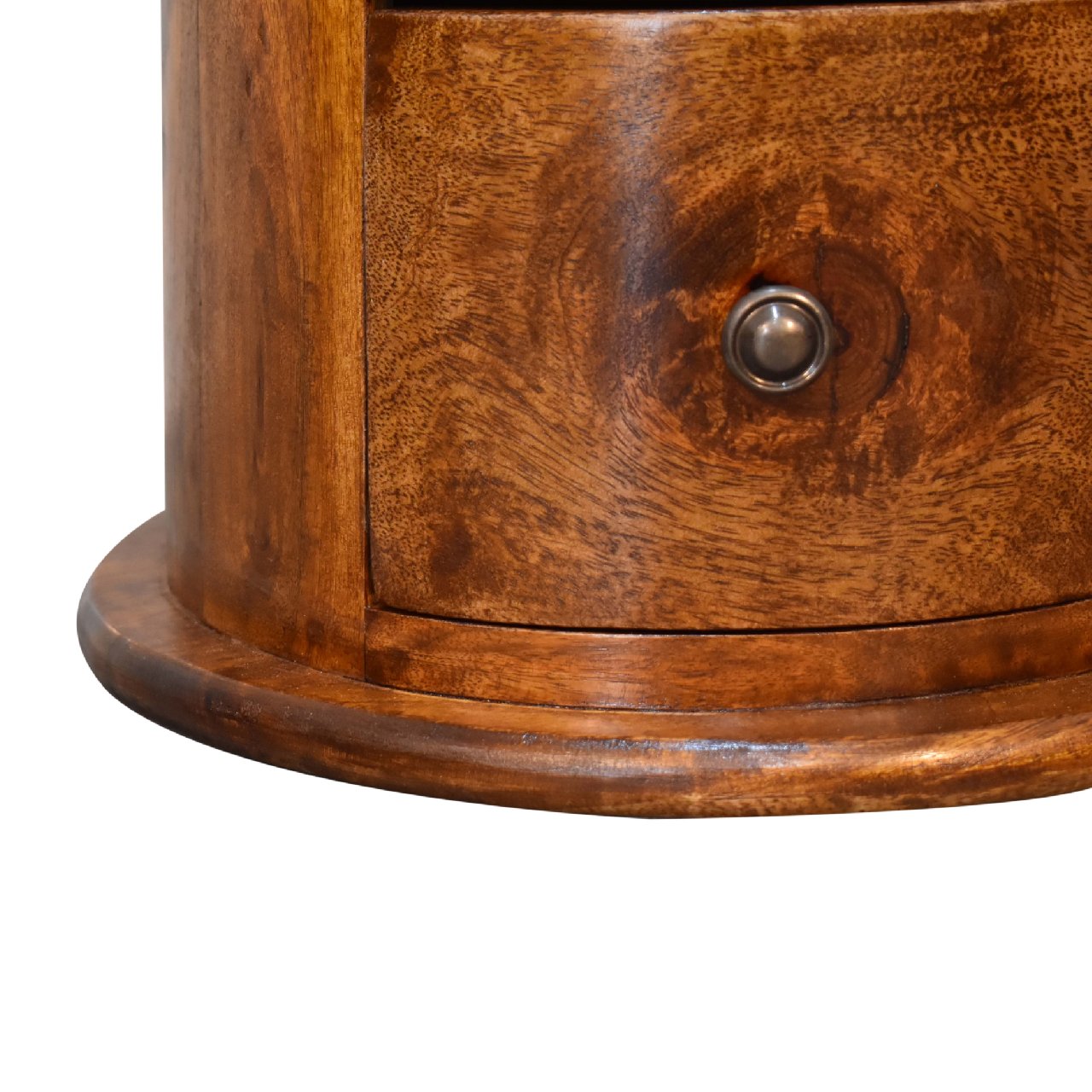 Cote Furniture | Small Drum Chest of Drawers - Chestnut  Compact, Chest of Drawers, Bedside Tables IN3310