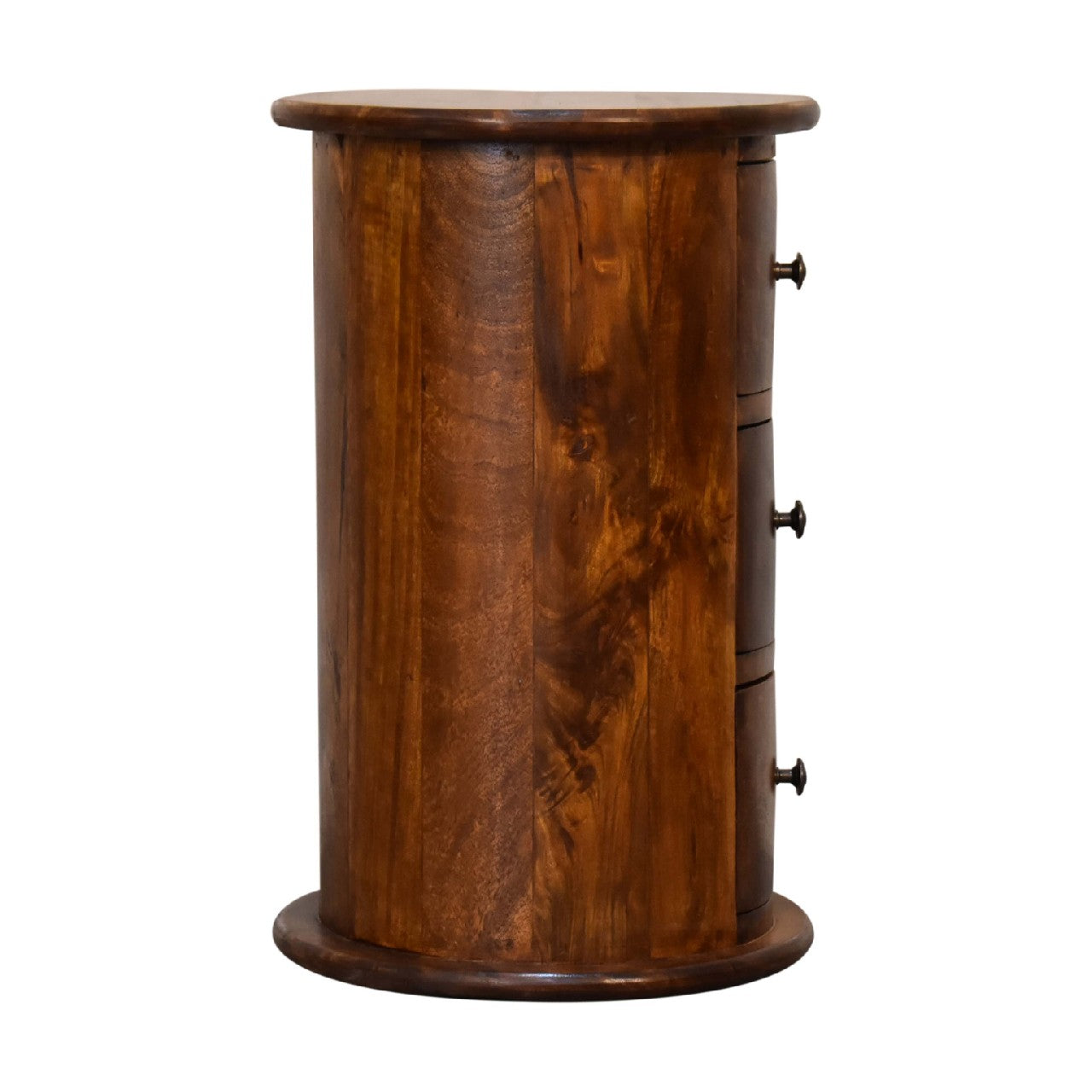 Cote Furniture | Small Drum Chest of Drawers - Chestnut  Compact, Chest of Drawers, Bedside Tables IN3310