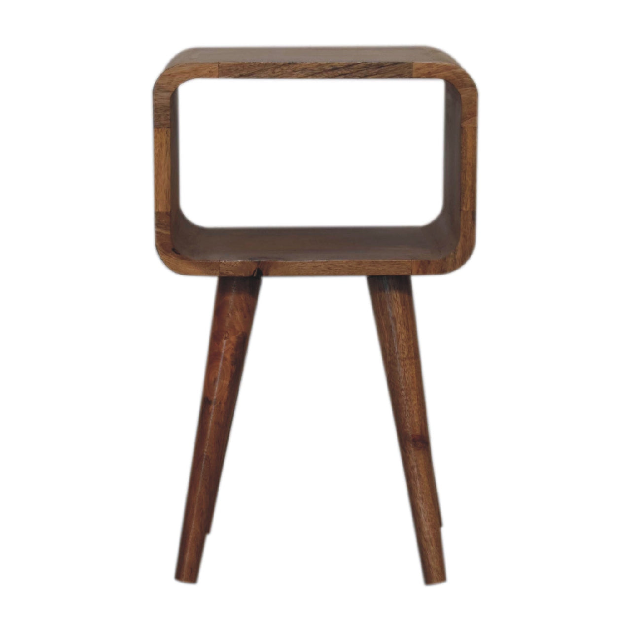 Cote Furniture | Small Curved Open Bedside Table - Oak Compact, Curved, Bedside Tables IN3312