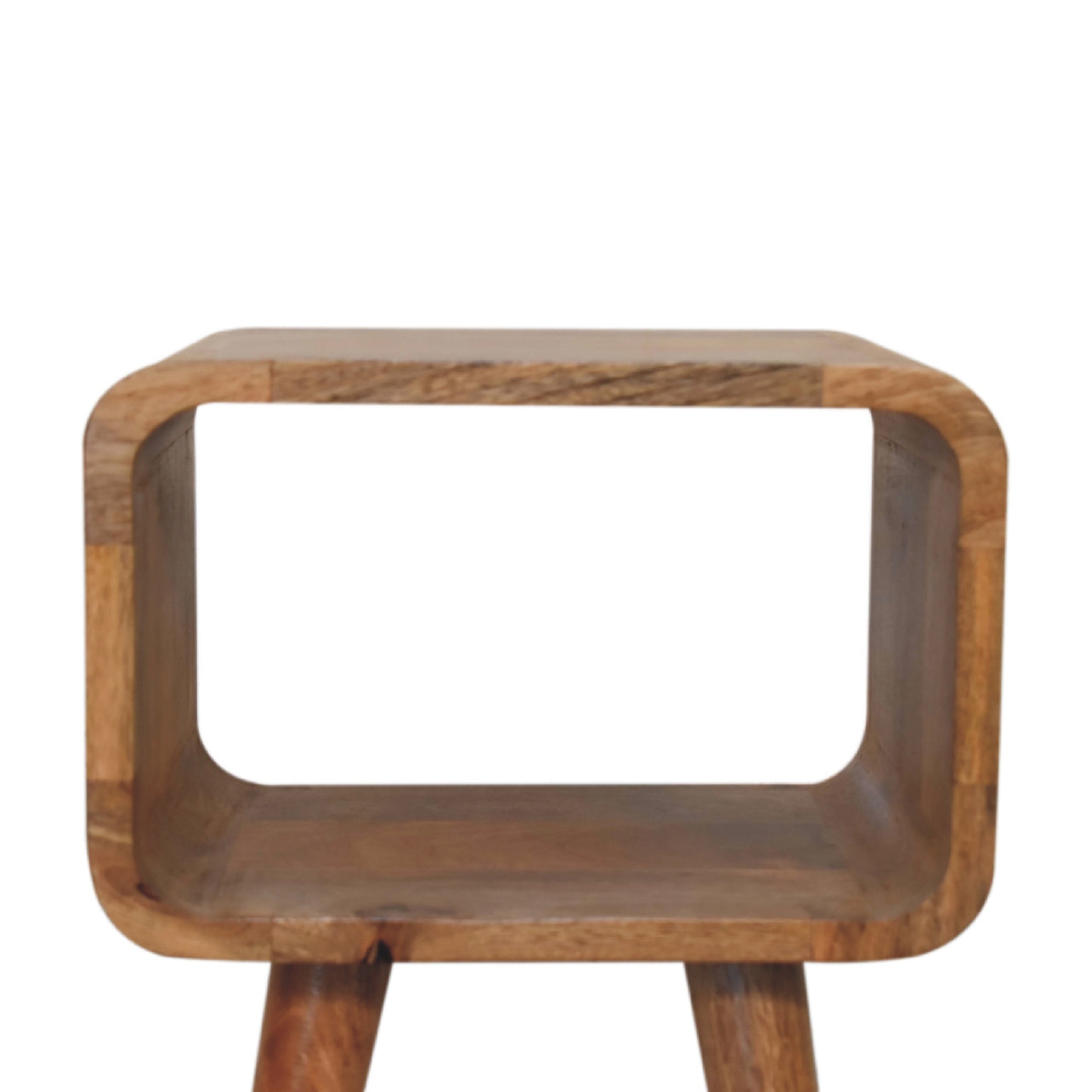 Cote Furniture | Small Curved Open Bedside Table - Oak Compact, Curved, Bedside Tables IN3312