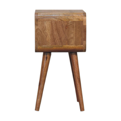 Cote Furniture | Small Curved Open Bedside Table - Oak Compact, Curved, Bedside Tables IN3312