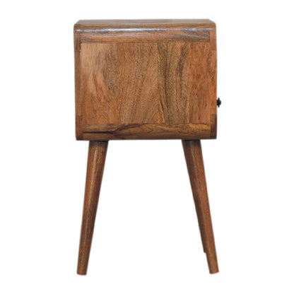 Cote Furniture | Small Curve Open Bedside Table - Oak Compact, Curved, Bedside Tables IN3314