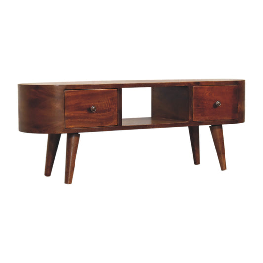 Cote Furniture | Round Open TV Unit - Chestnut  Compact, TV Stands IN3315