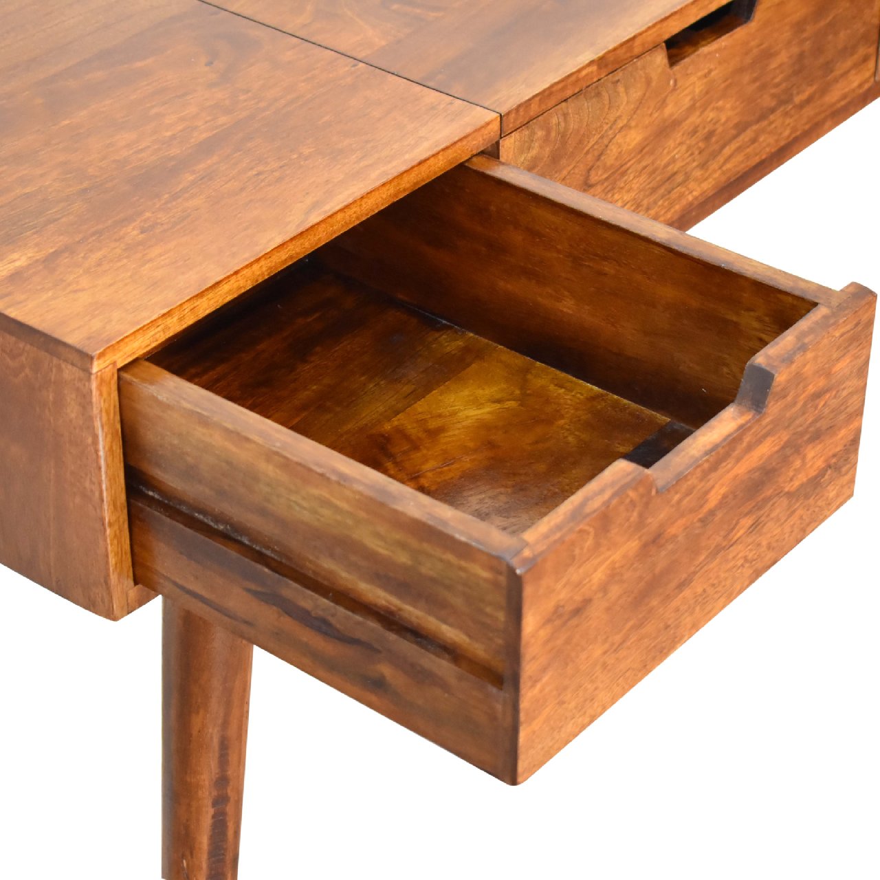 Cote Furniture | Sleek Foldable Mirror Table - Chestnut  Compact, Mirrors, Dressing Tables & Desks IN3316