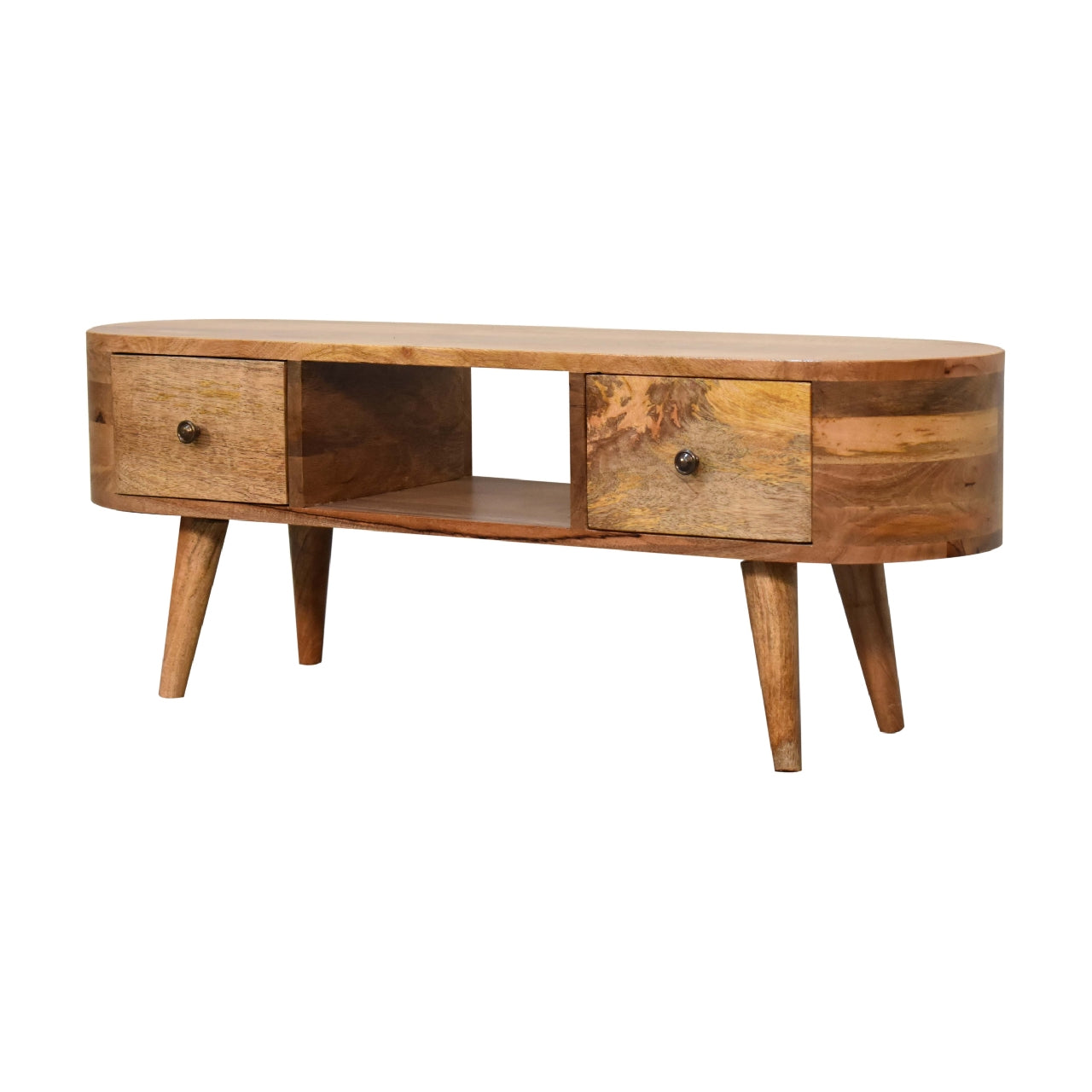 Cote Furniture | Small Round End TV Unit - Oak  Compact, TV Stands IN3327