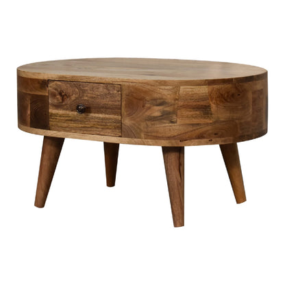 Cote Furniture | Small Rounded Coffee Table - Oak  Compact, Coffee Tables IN3328