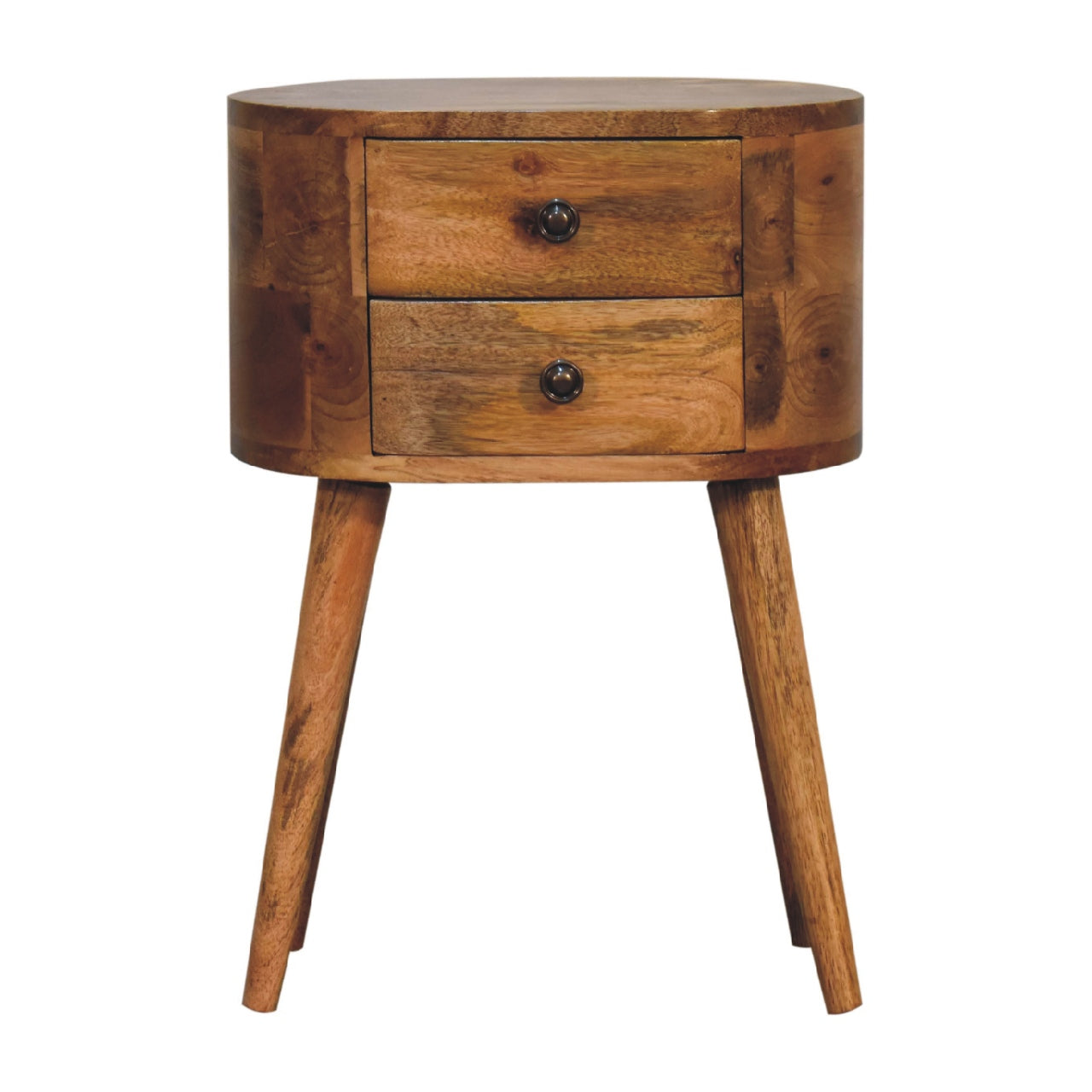 Cote Furniture | Small Rounded Bedside Table Table - Oak  Compact, Bedside Tables IN3330