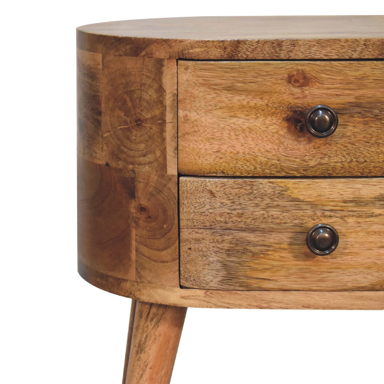 Cote Furniture | Small Rounded Bedside Table Table - Oak  Compact, Bedside Tables IN3330