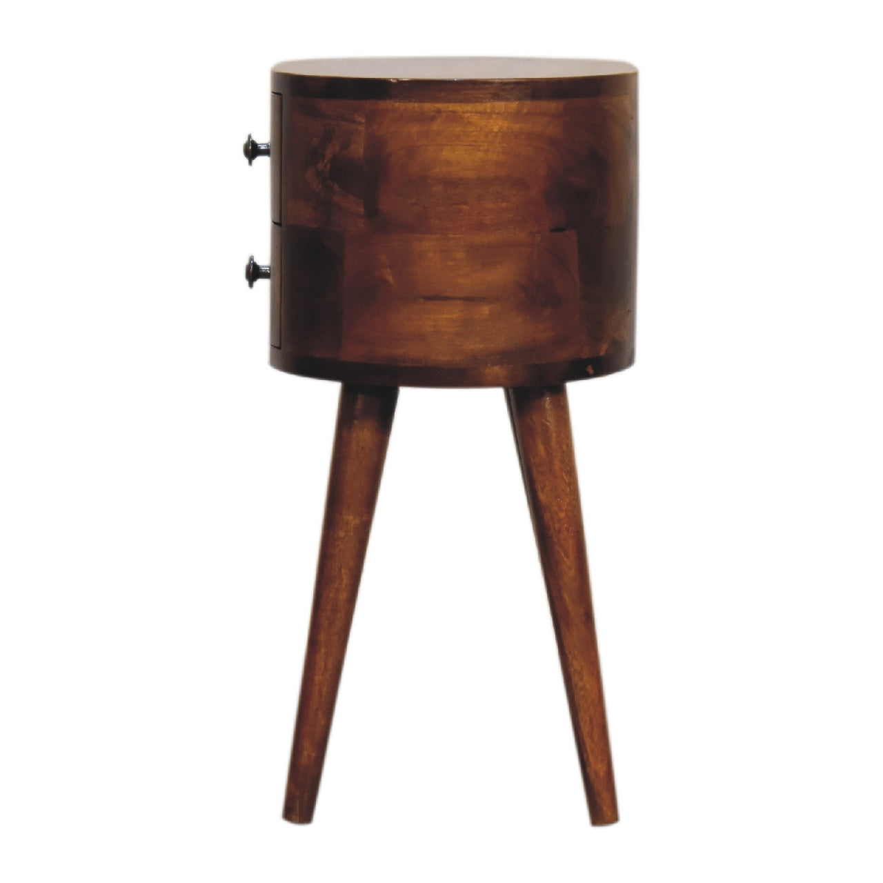 Cote Furniture | Small Rounded Bedside Table - Chestnut Compact, Bedside Tables IN3331