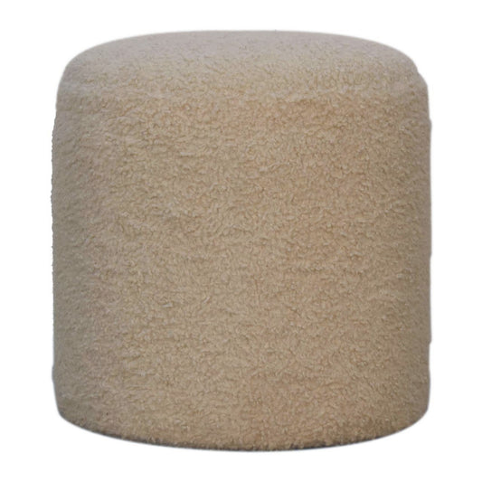 Cote Furniture | Boucle Round Footstool - Cream Footstools IN3334