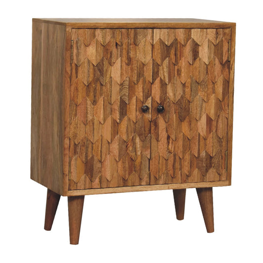 Cote Furniture | Small Pineapple Carved Cabinet - Oak Compact, Pineapple, Cupboards IN3336