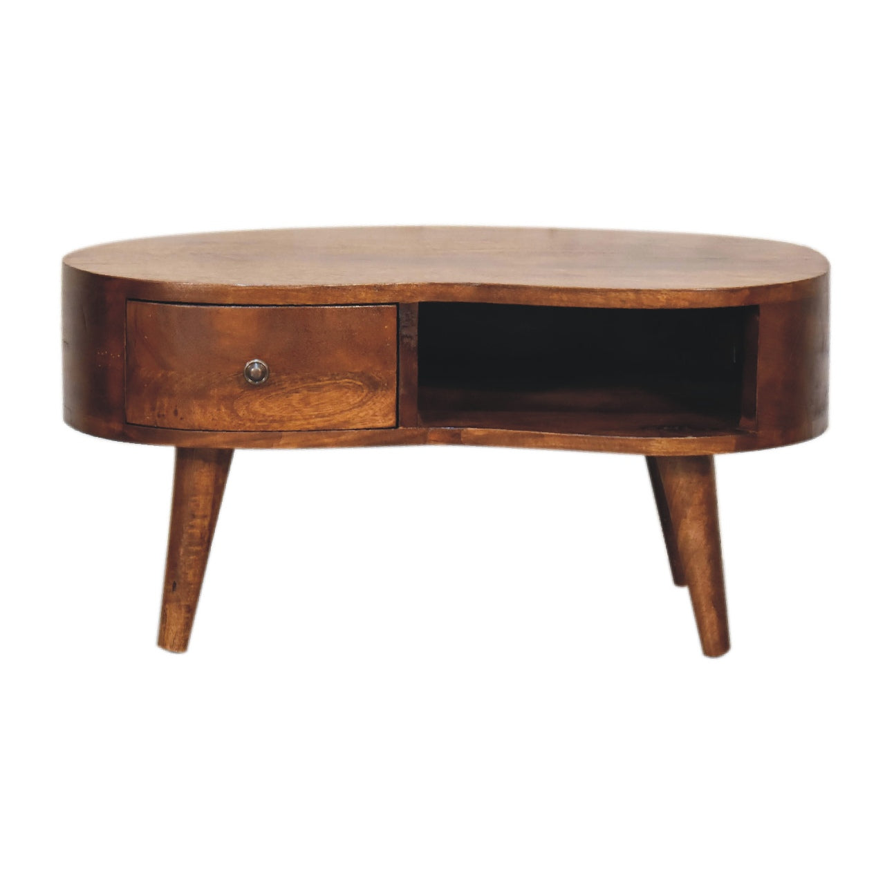 Cote Furniture | Small Wave Coffee Table - Chestnut  Compact, Wave, Coffee Tables IN3338