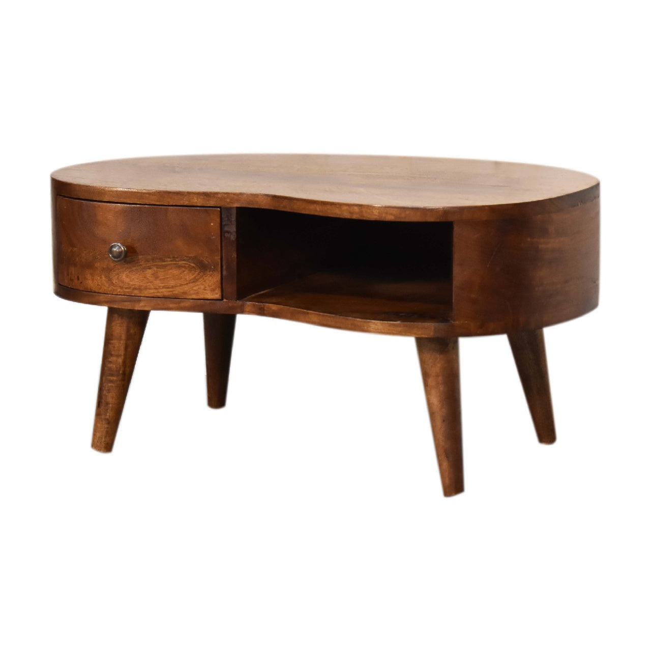 Cote Furniture | Small Wave Coffee Table - Chestnut  Compact, Wave, Coffee Tables IN3338