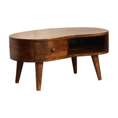 Cote Furniture | Small Wave Coffee Table - Chestnut  Compact, Wave, Coffee Tables IN3338