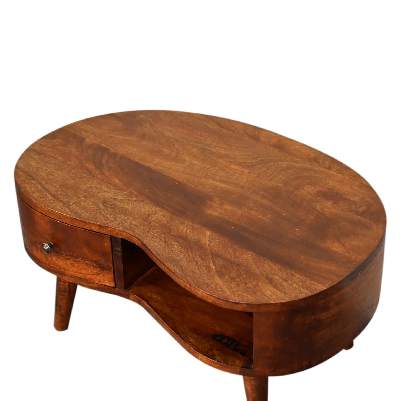 Cote Furniture | Small Wave Coffee Table - Chestnut  Compact, Wave, Coffee Tables IN3338