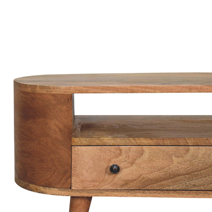 Cote Furniture | Small Rounded TV Unit - Oak Compact, TV Stands IN3340