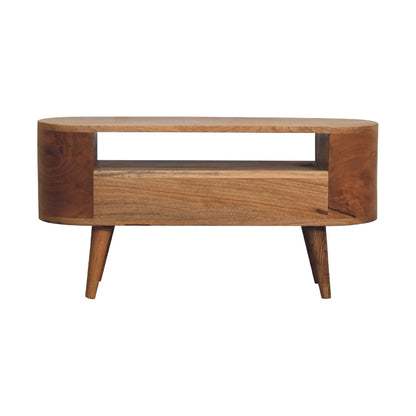 Cote Furniture | Small Rounded TV Unit - Oak Compact, TV Stands IN3340