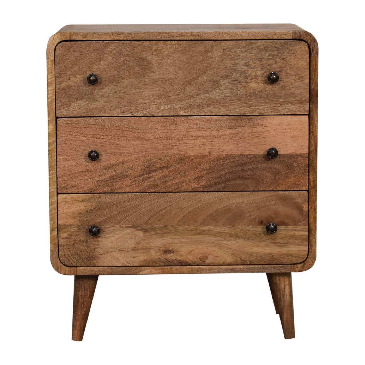 Cote Furniture | Small Curved Chest of Drawers - Oak Compact, Curved, Chest of Drawers IN3341