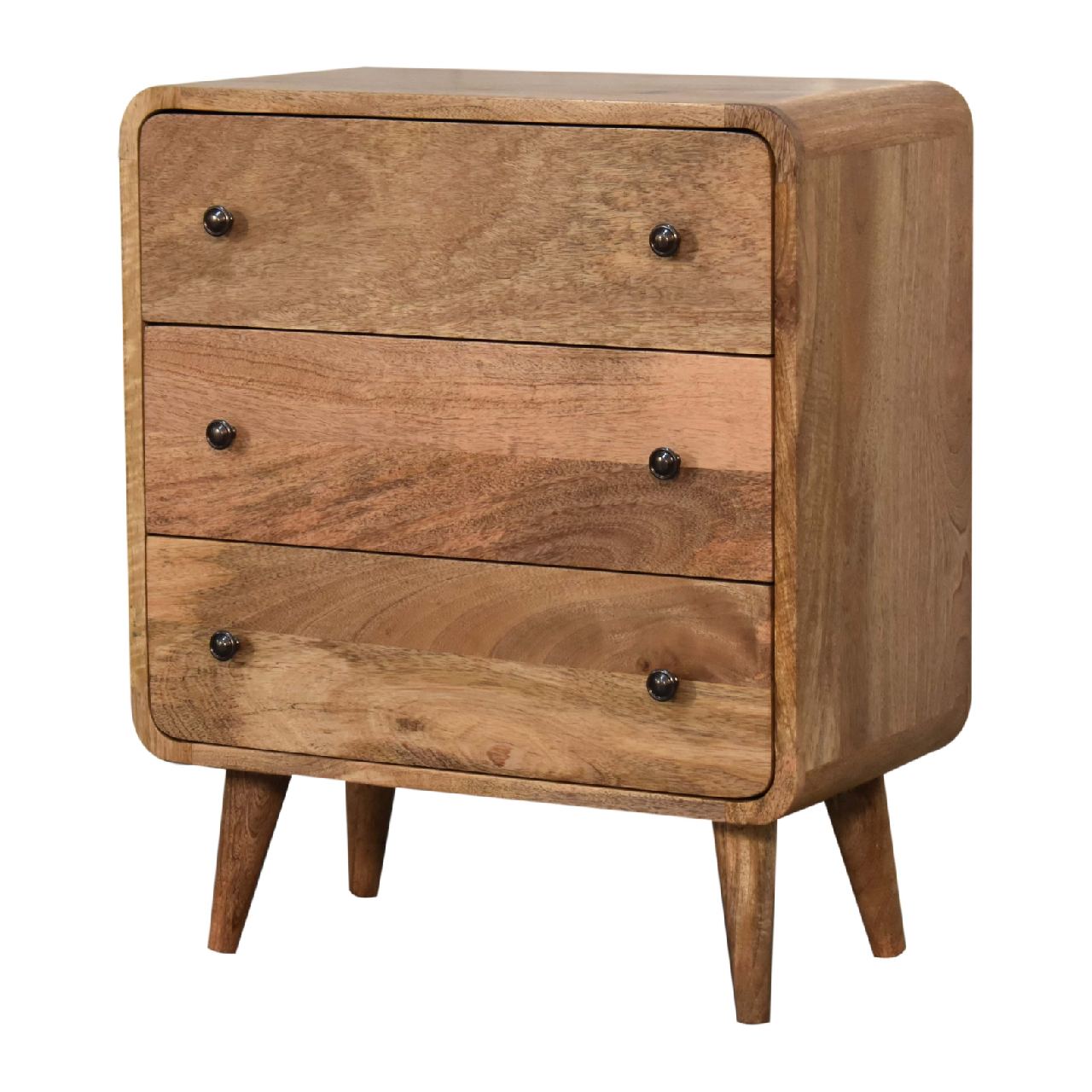 Cote Furniture | Small Curved Chest of Drawers - Oak Compact, Curved, Chest of Drawers IN3341