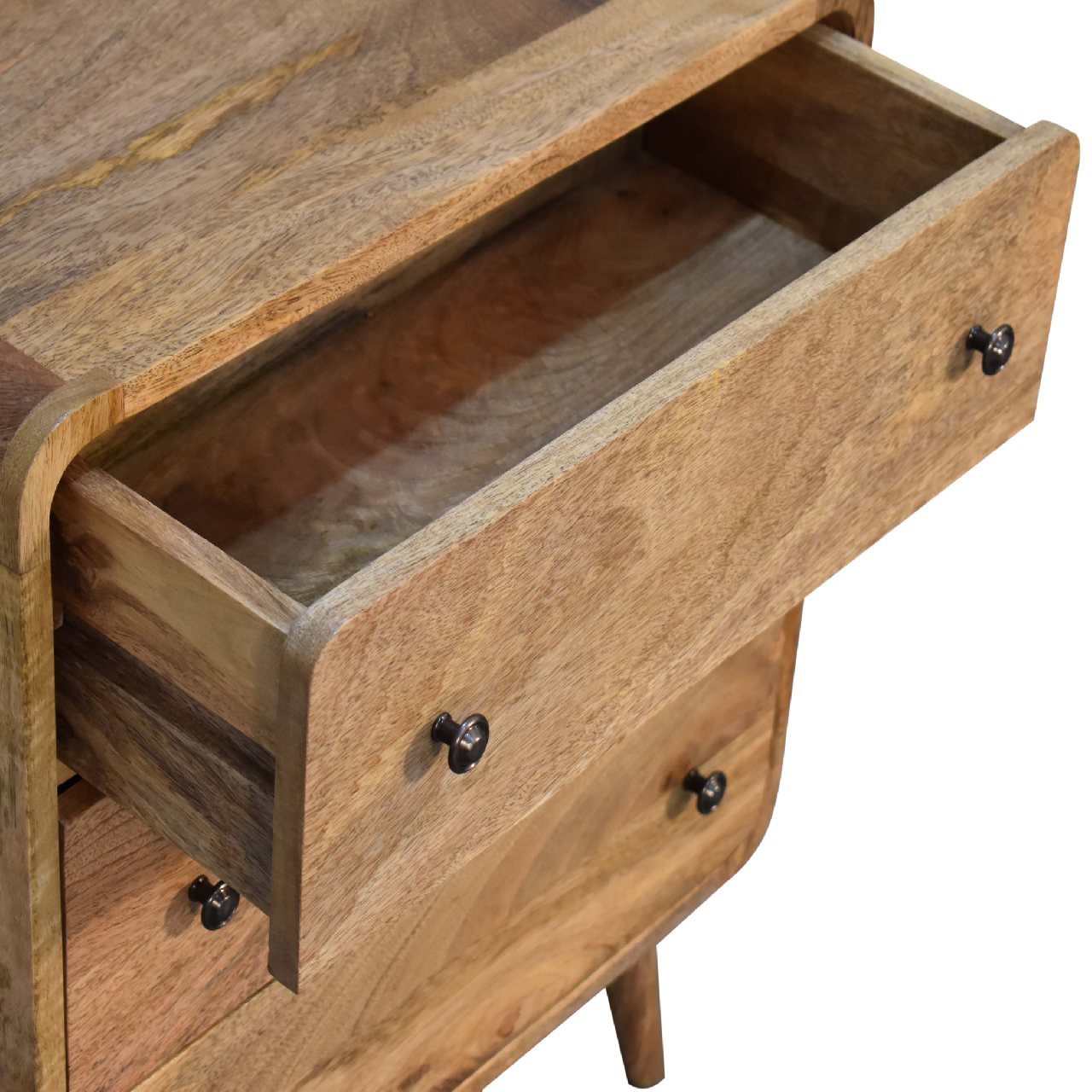 Cote Furniture | Small Curved Chest of Drawers - Oak Compact, Curved, Chest of Drawers IN3341