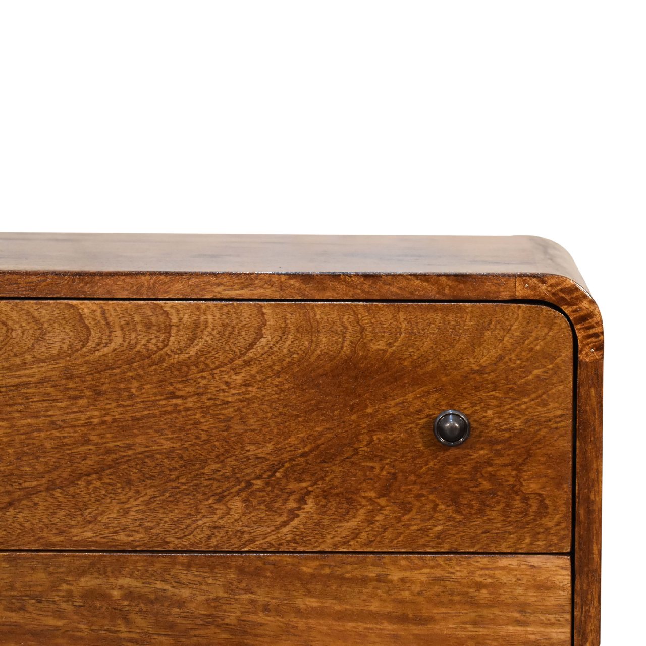 Cote Furniture | Small Curved Chest of Drawers - Chestnut Compact, Curved, Chest of Drawers IN3342