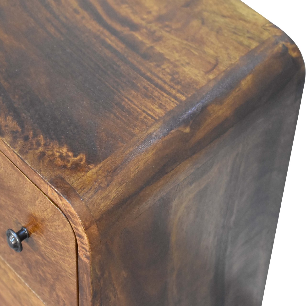 Cote Furniture | Small Curved Chest of Drawers - Chestnut Compact, Curved, Chest of Drawers IN3342