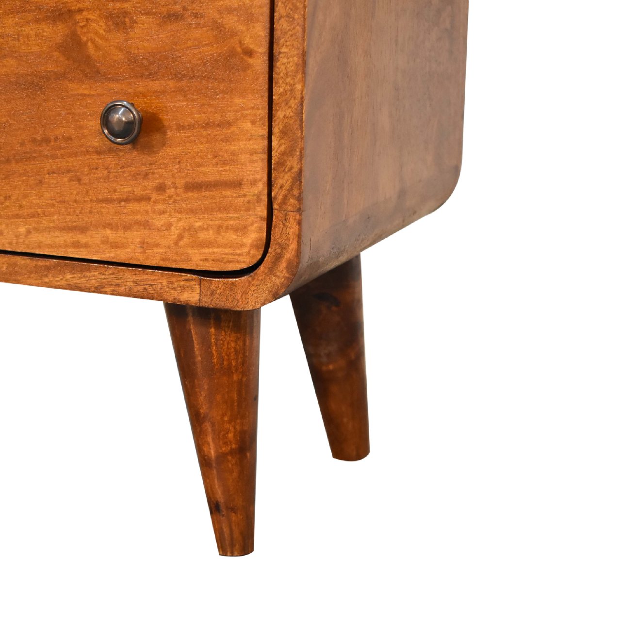 Cote Furniture | Small Curved Chest of Drawers - Chestnut Compact, Curved, Chest of Drawers IN3342