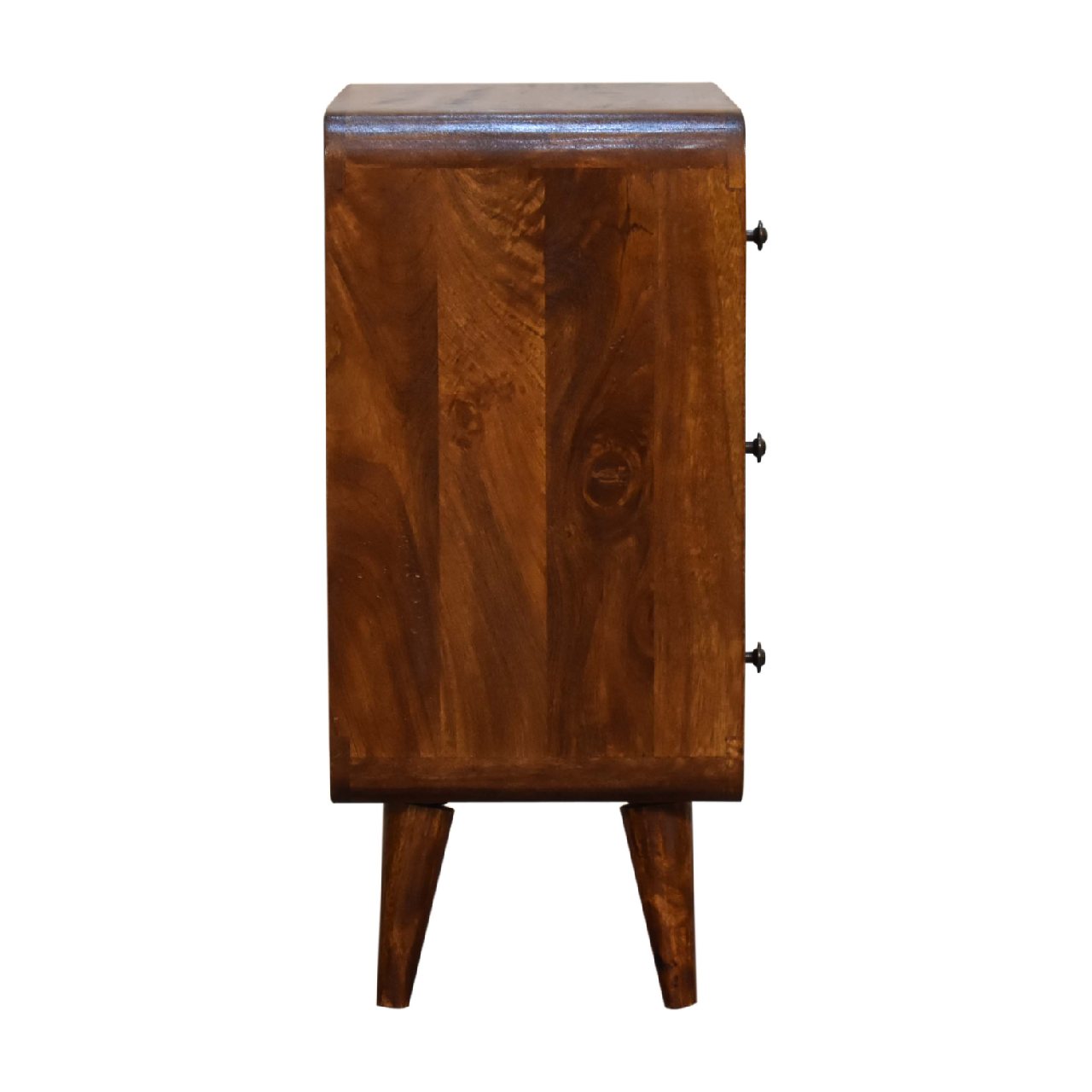 Cote Furniture | Small Curved Chest of Drawers - Chestnut Compact, Curved, Chest of Drawers IN3342