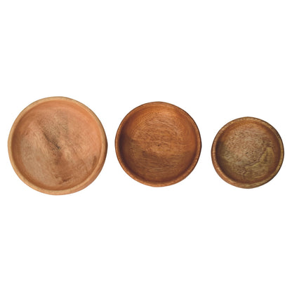 Cote Furniture | Wooden Fruit Bowl Set of 3 Kitchenware IN3346