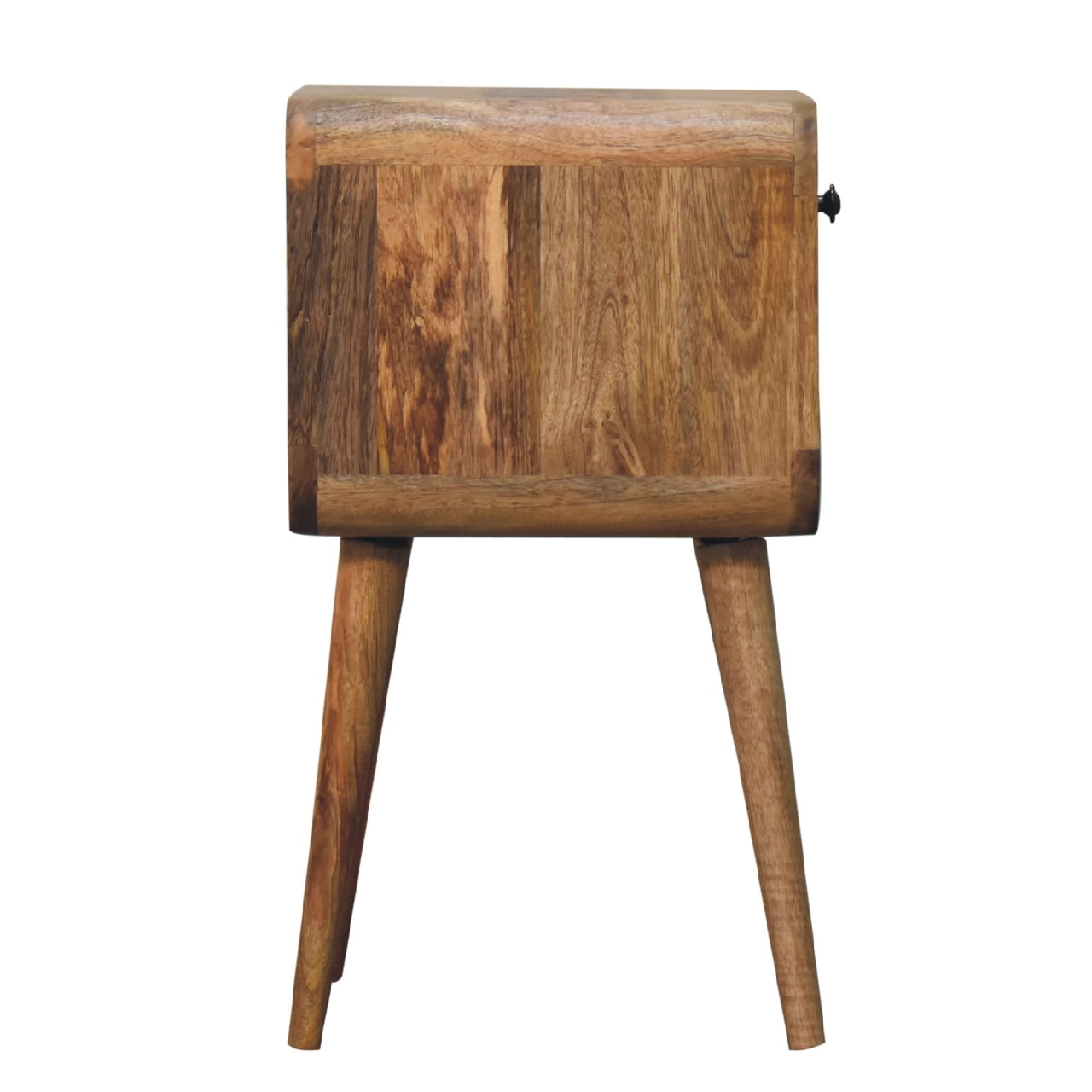 Cote Furniture | Small Curved Lower Bedside Table - Oak  Compact, Curved, Bedside Tables IN3349