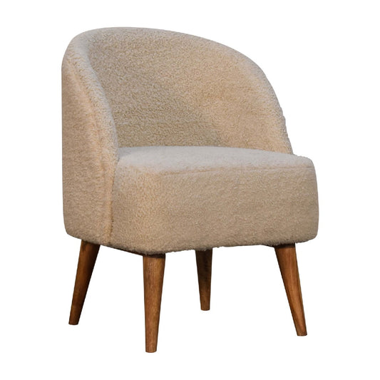 Cote Furniture | Boucle Tub Chair - Cream  Sofas & Seating, Accent Chairs & Armchairs IN3356