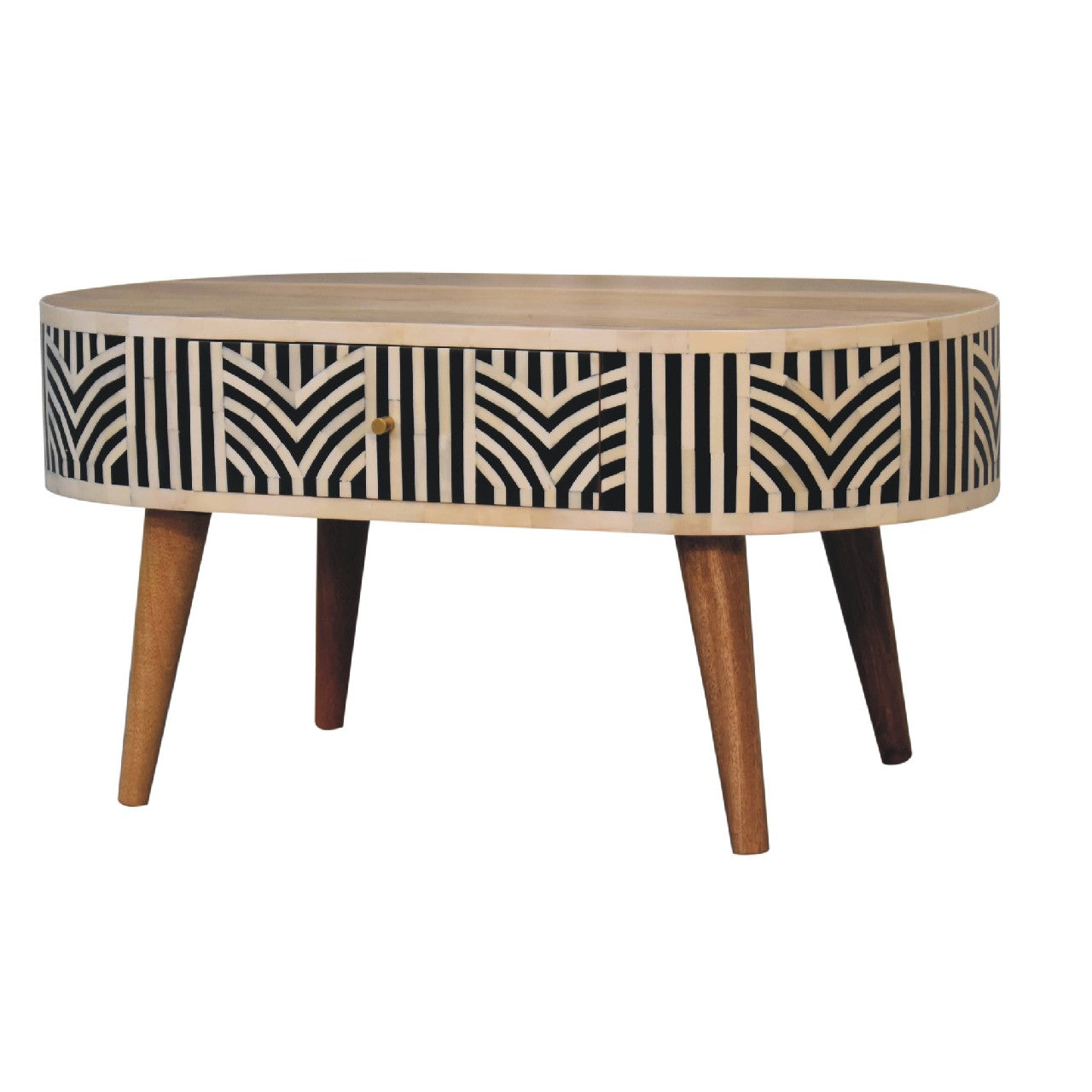 Cote Furniture | Edessa White Pattern Coffee Table - Oak Edessa, Coffee Tables IN3384