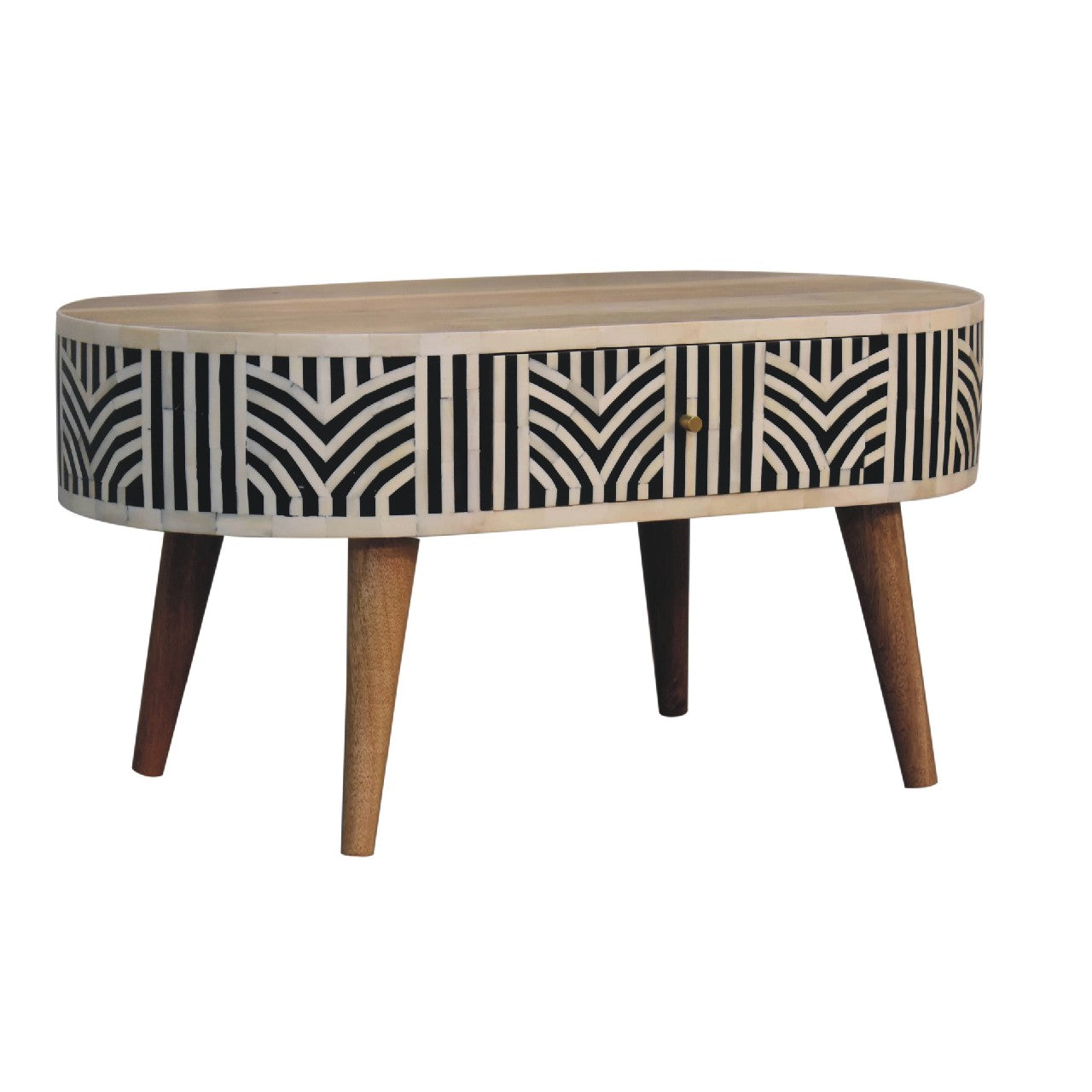 Cote Furniture | Edessa White Pattern Coffee Table - Oak Edessa, Coffee Tables IN3384