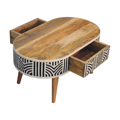 Cote Furniture | Edessa White Pattern Coffee Table - Oak Edessa, Coffee Tables IN3384