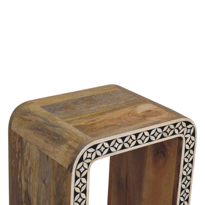 Cote Furniture | Edessa White Pattern Side Table - Oak Edessa, Side Tables IN3385