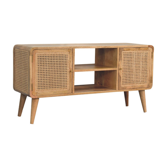 Cote Furniture | Larrisa Rattan Woven TV Unit - Oak Rattan,  IN3398